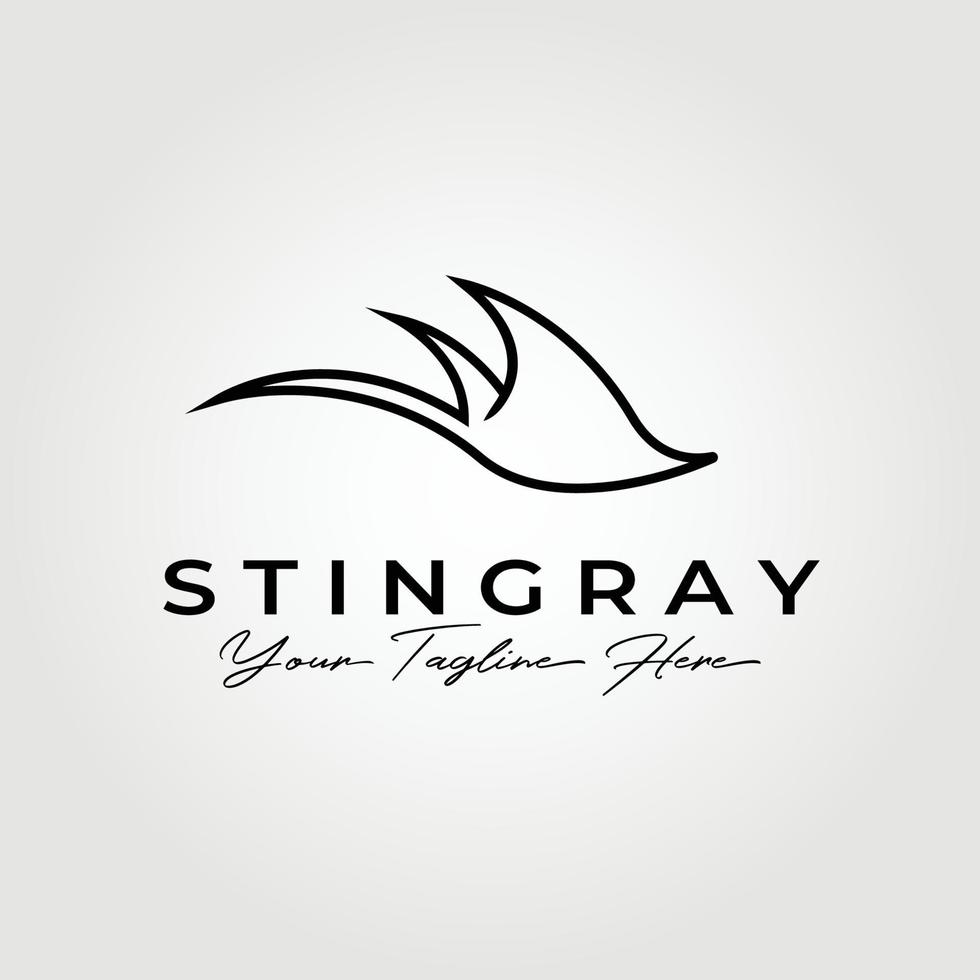 monoline stingray logo vector ilustración diseño gráfico