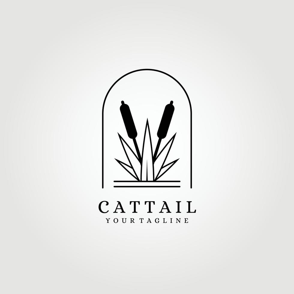 cattail logo cattails vector illustration design graphic template clever design