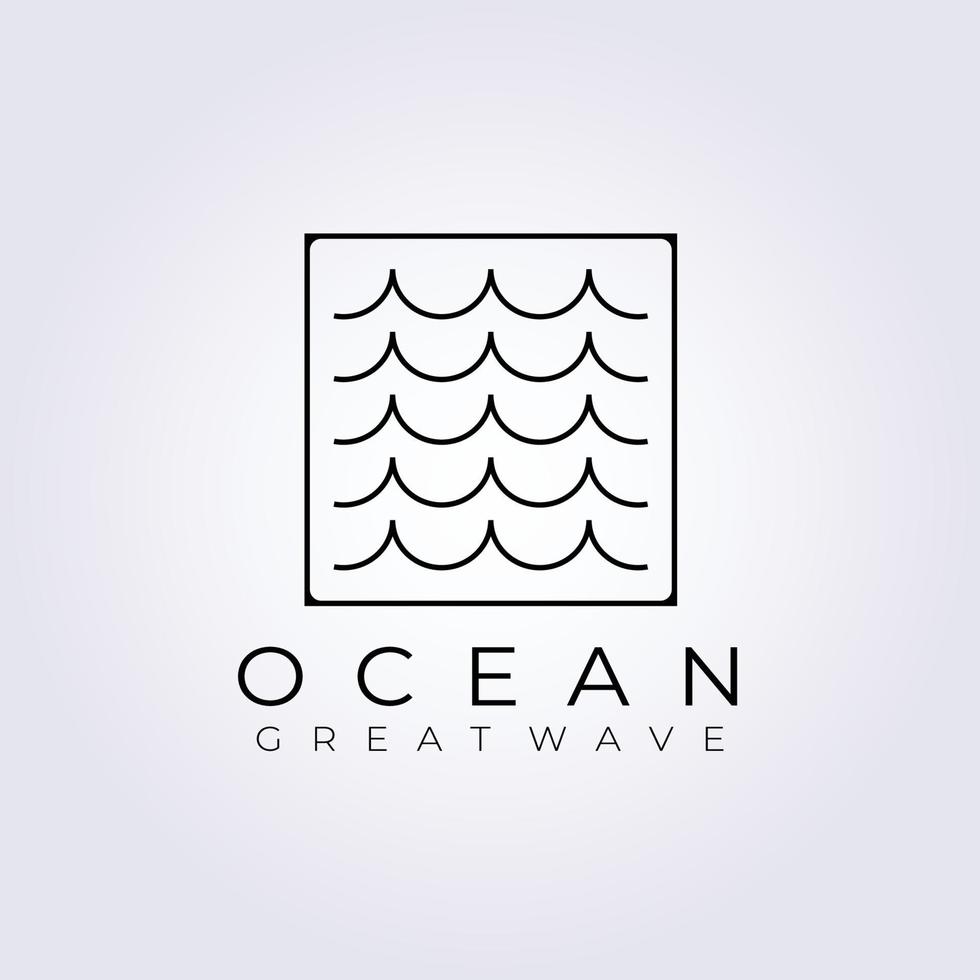 diseño de ilustración vectorial del logotipo de la ola oceánica, ola grande y pequeña vector