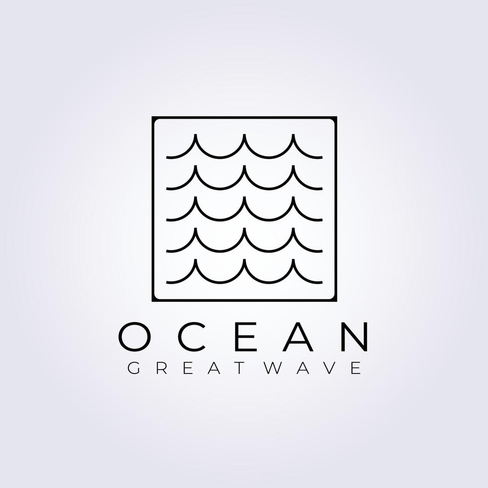 ocean wave logo vector illustration design, great and small wave