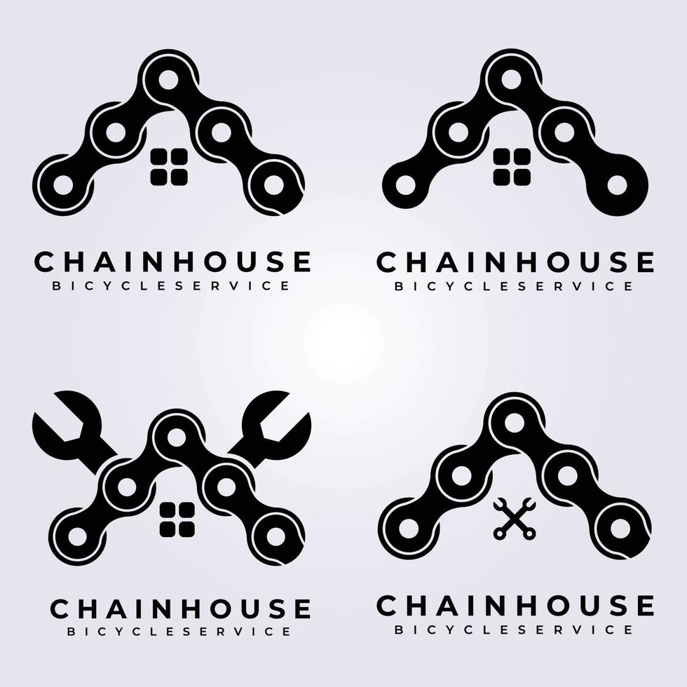 set bundle chain logo vector illustration design