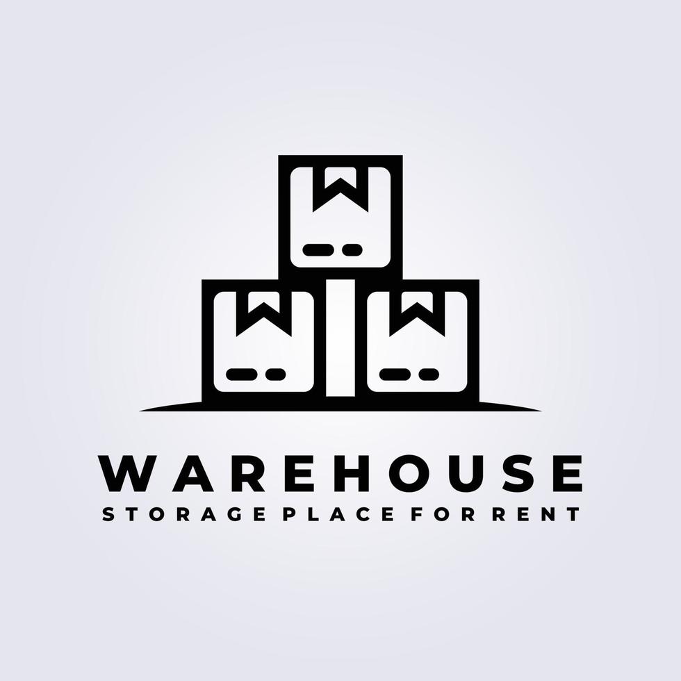 pile of boxes, storage place , warehouse logo icon sign symbol vector illustration design