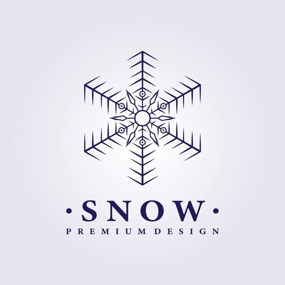 nieve logo vector ilustración diseño línea arte