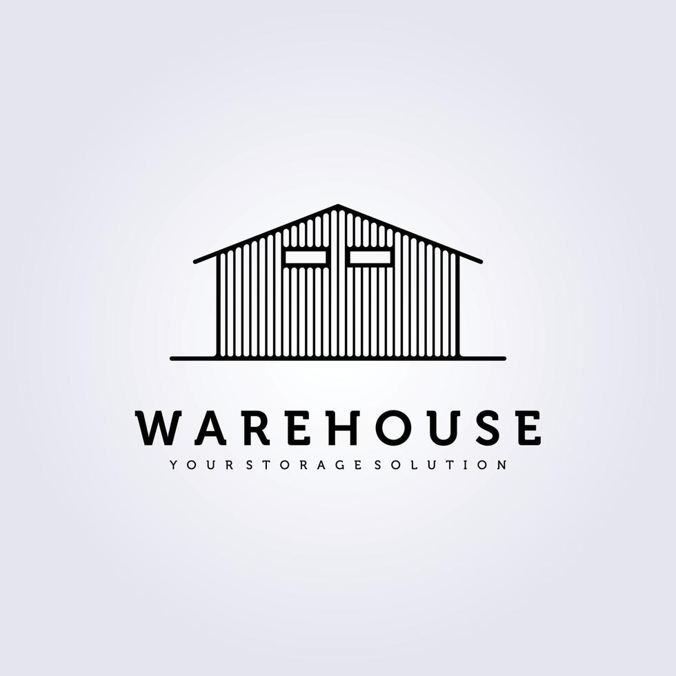 warehouse storage, office industrial logo vector illustration icon line art symbol label template background design simple