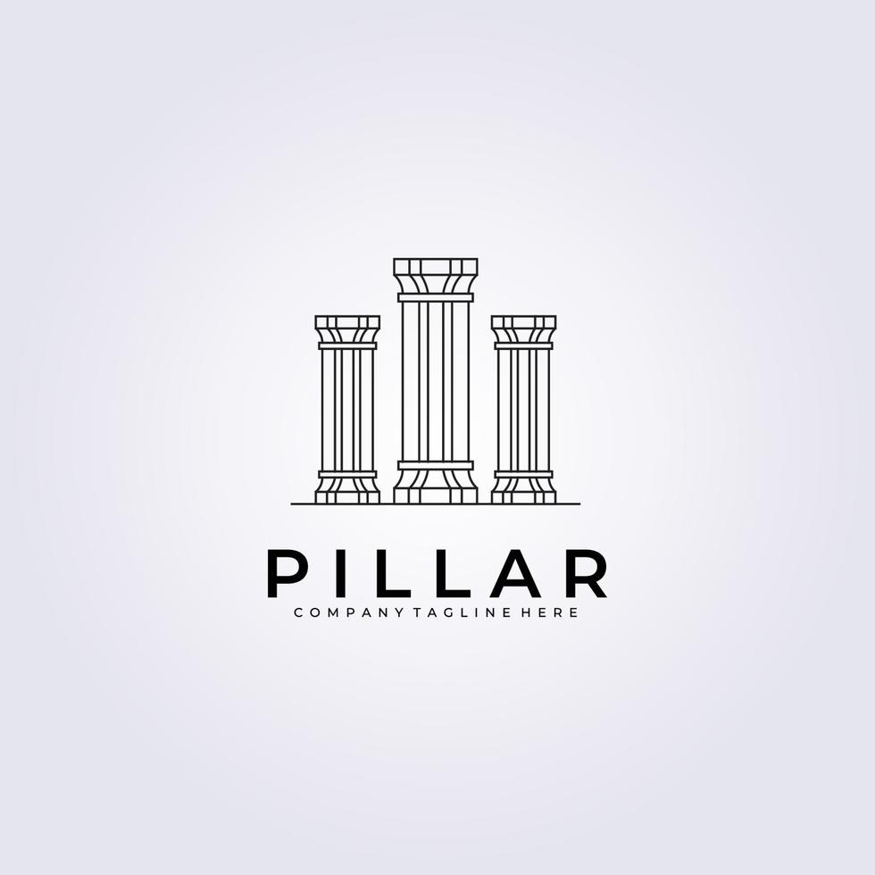 simple line pillar logo vector illustration design