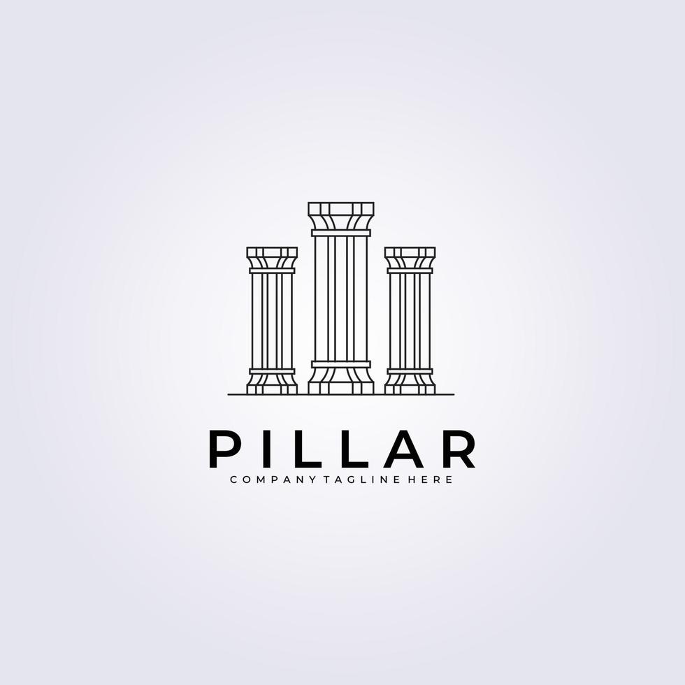 diseño de ilustración de vector de logotipo de pilar de línea simple