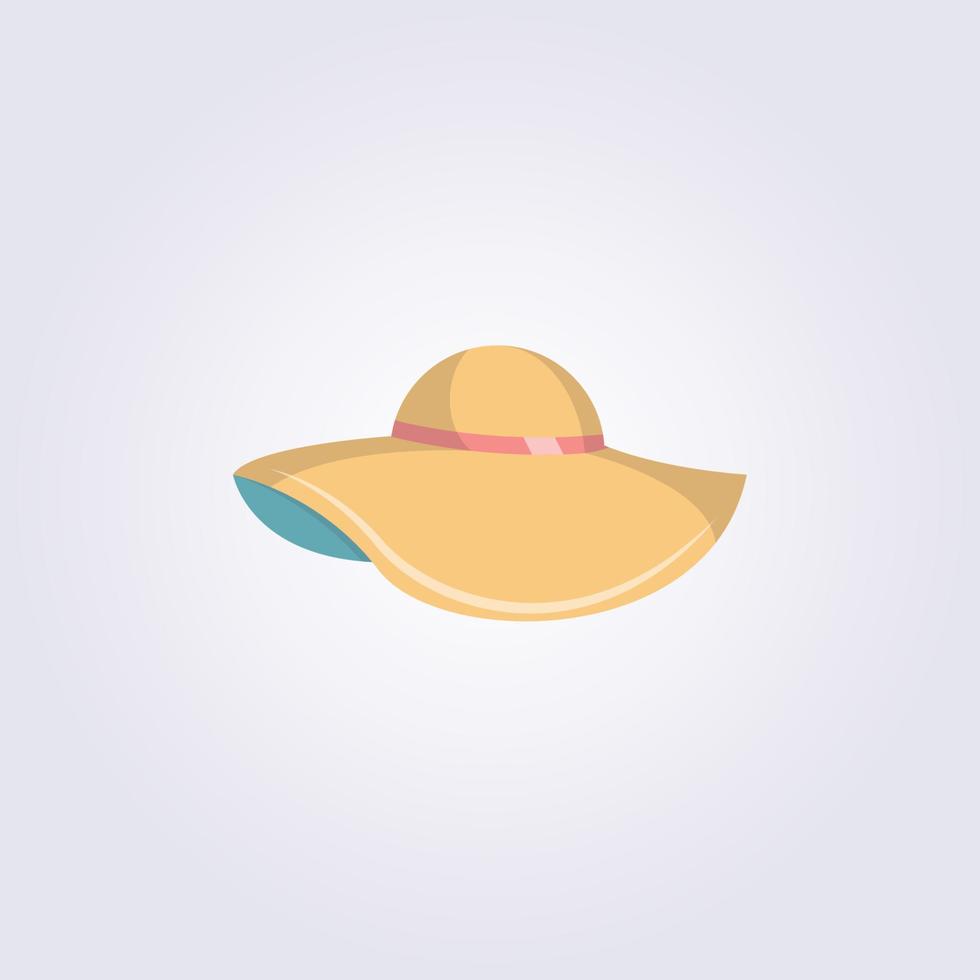 sombrero único aislado ilustración vectorial sombrero de playa 3d, diseño plano vector