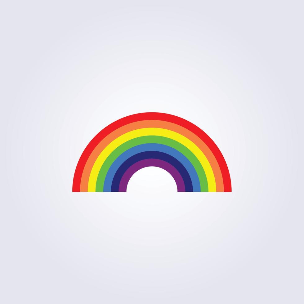 rainbow 7 color illustration flat design icon symbol logo vector design