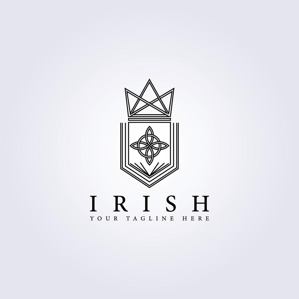 símbolo del reino irlandés tradicional logotipo celta diseño de ilustración de arte de línea vectorial vector