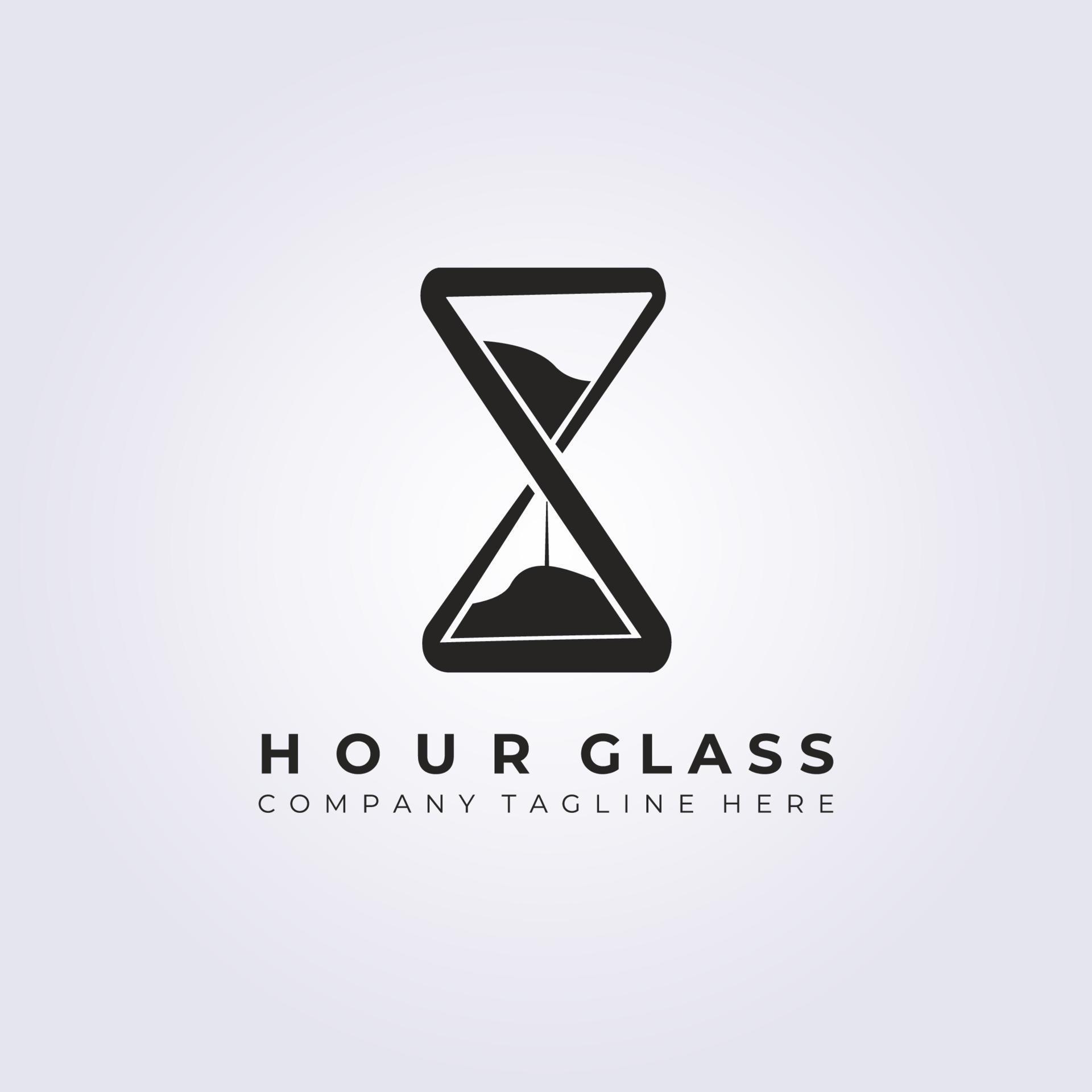 Hourglass logo vector illustration design, simple creative hourglass ...