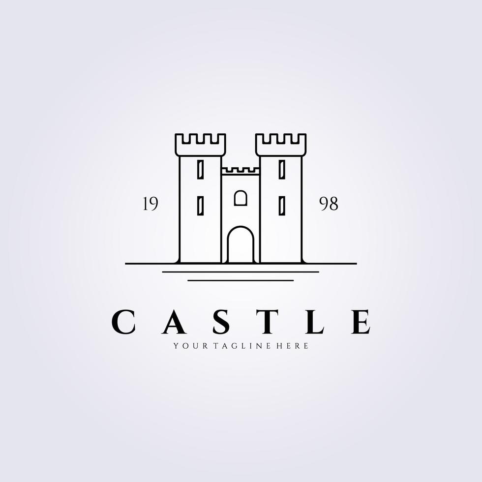 diseño de ilustración de vector de logotipo de castillo