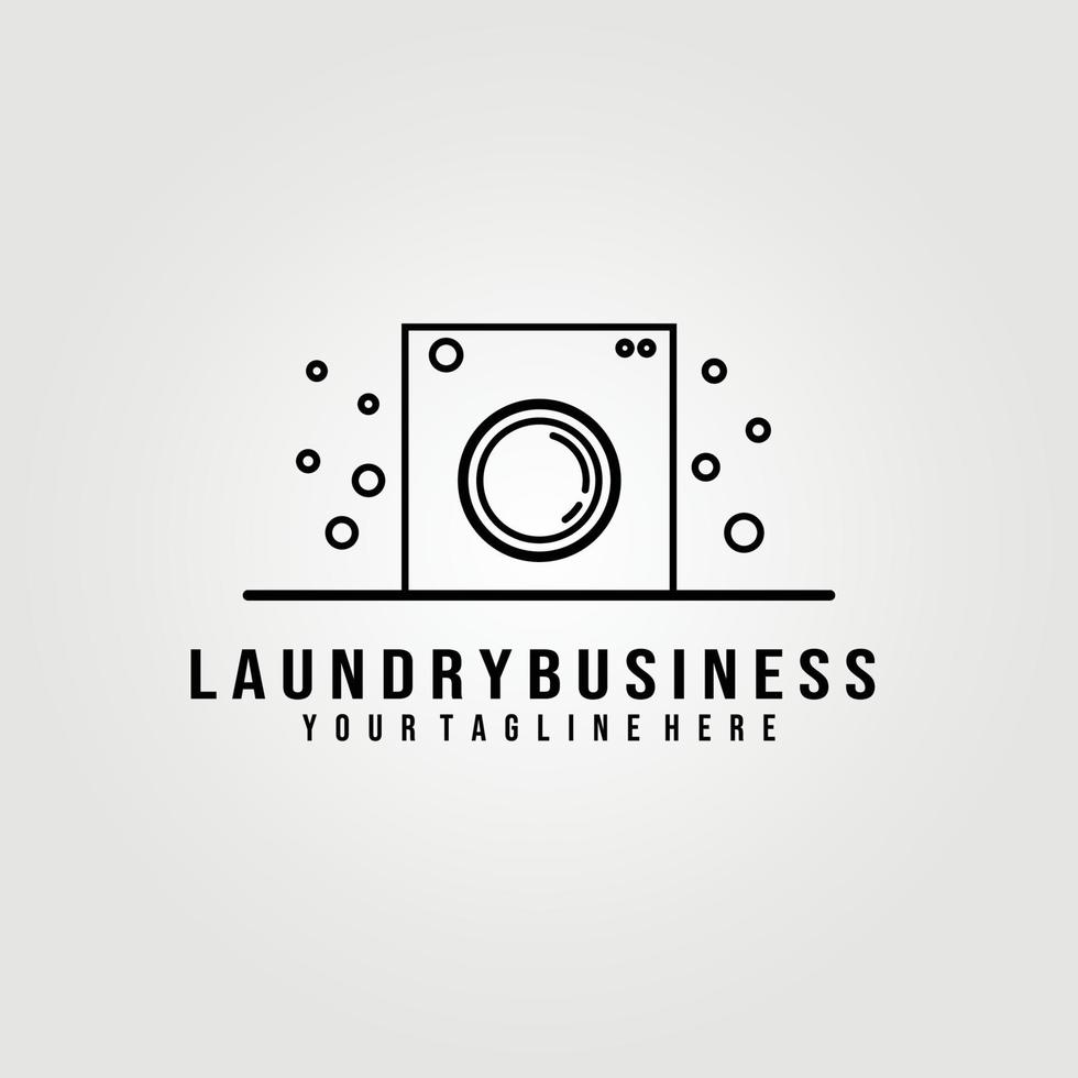 Laundry line art logo vector illustration design graphic