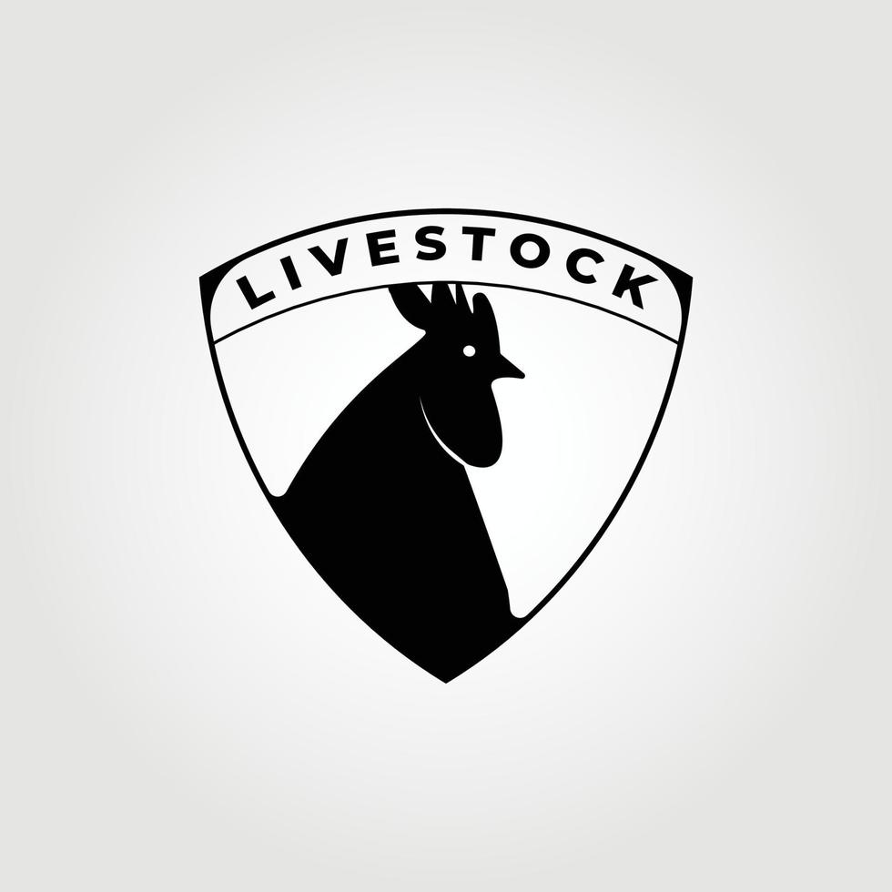 logotipo de ganado, vector de gallo, gráfico de diseño vintage de ilustración