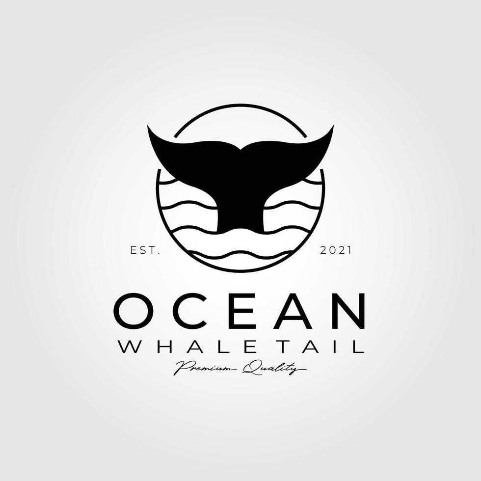 diseño de ilustración vectorial del logotipo de cola de ballena oceánica, logotipo de ballena vector