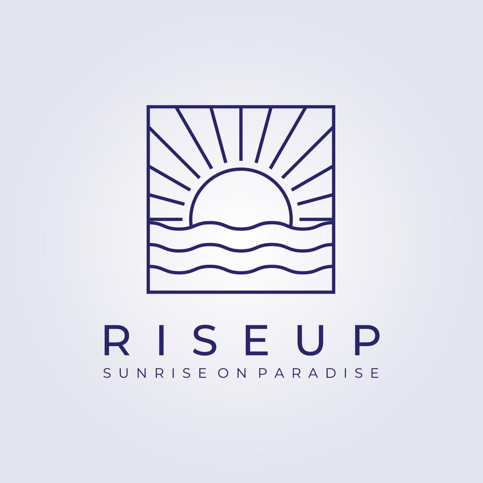 sunset sunrise hawaii resort paradise logo vector illustration design