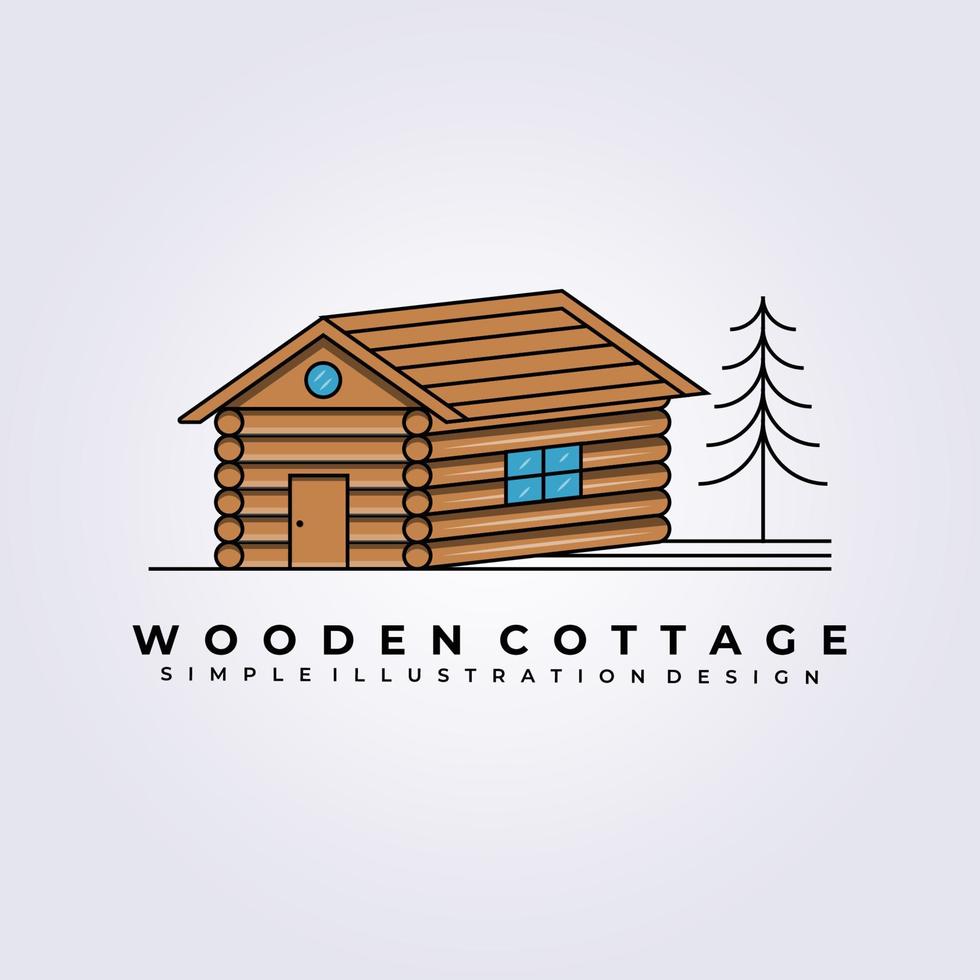 cottage cabin logo illustration vector design sticker icon symbol of barn homestead house home