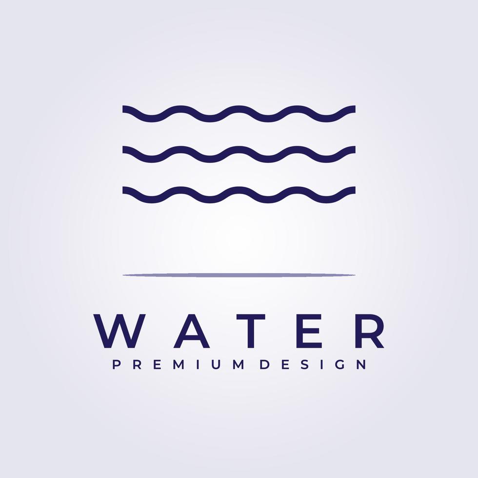 wave water ocean flow logo icon symbol sign element label vector illustration design simple line monoline simple minimal