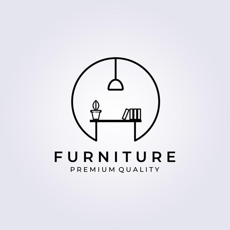 Furniture logo vector illustration design, furniture emblem, badge , simple logo ,  element
