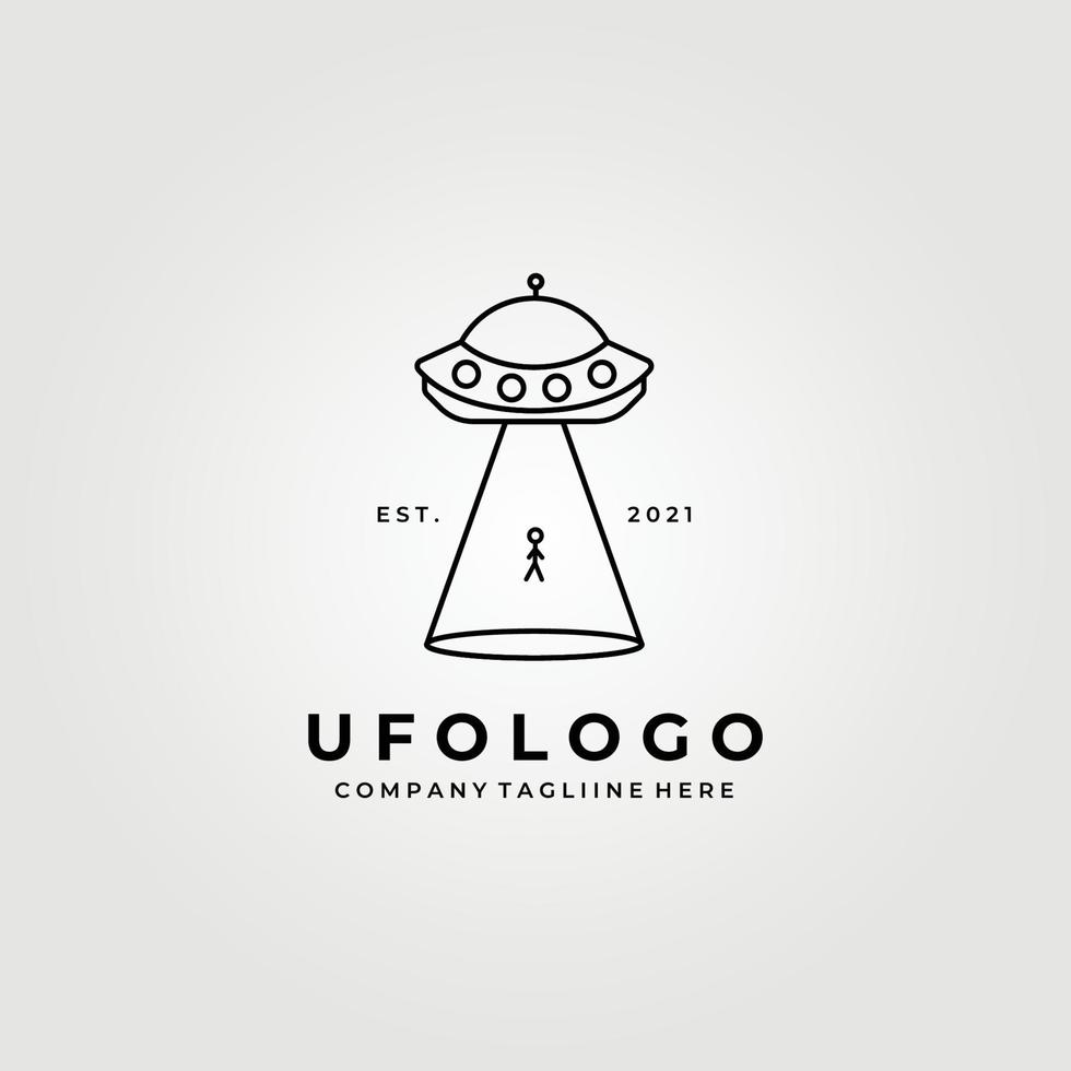 ufo line art logo, alien logo vector illustration design graphic