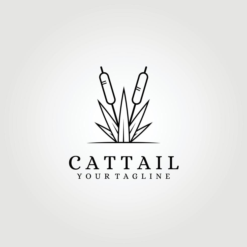 cattail logo cattails vector illustration design graphic template monoline concept