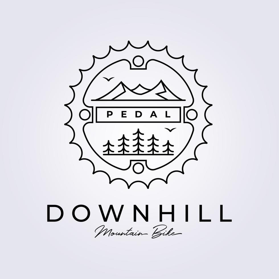 downhill bike mountain biker logo icon symbol sign vector illustration design line art icon logo