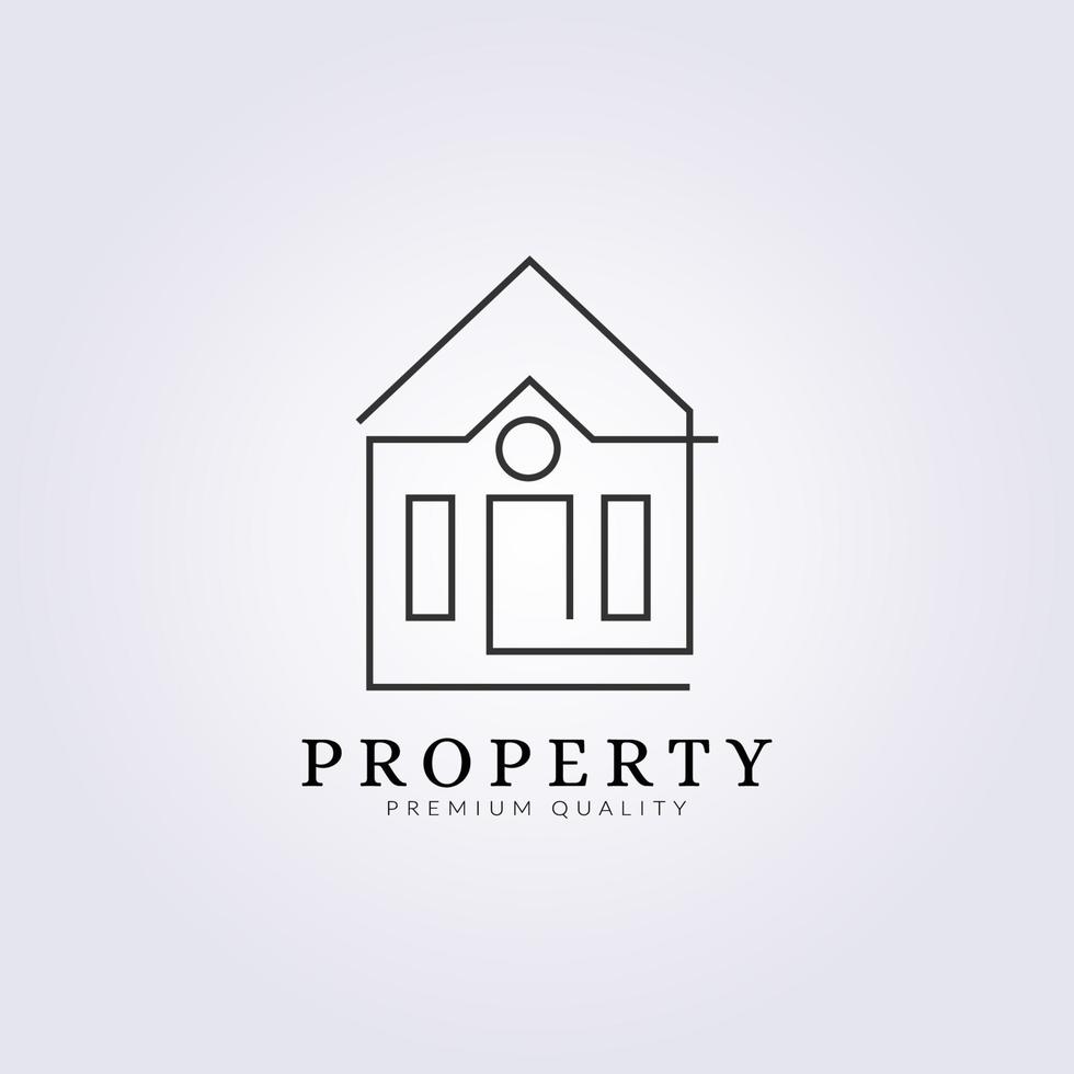 home property simple line logo vector illustration design