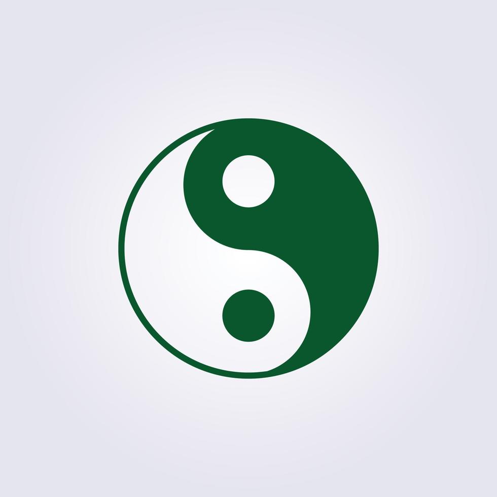 simple yin yang icon symbol vector illustration logo design
