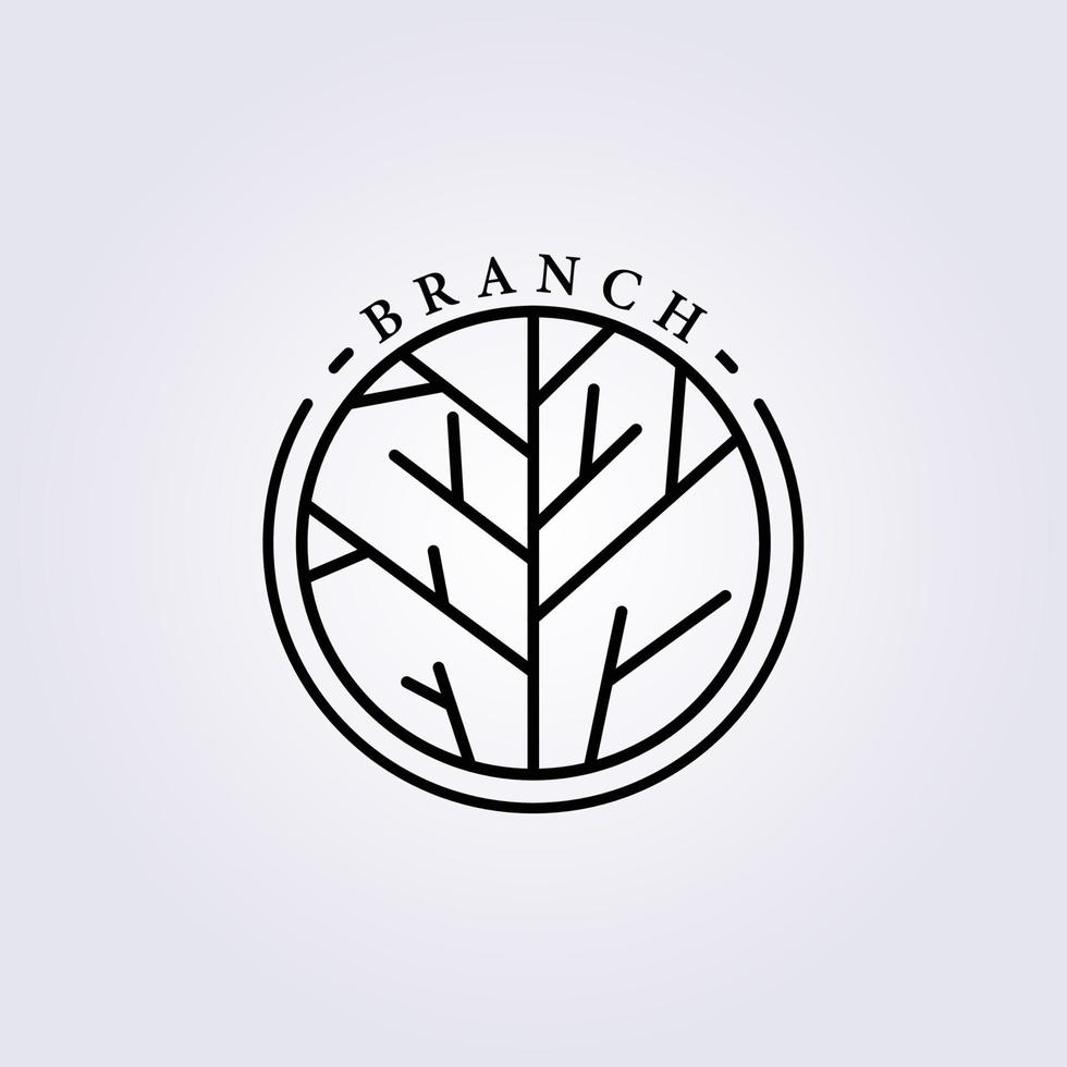 diseño de ilustración de vector de plantilla de logotipo de emblema de insignia de árbol de línea simple creativa