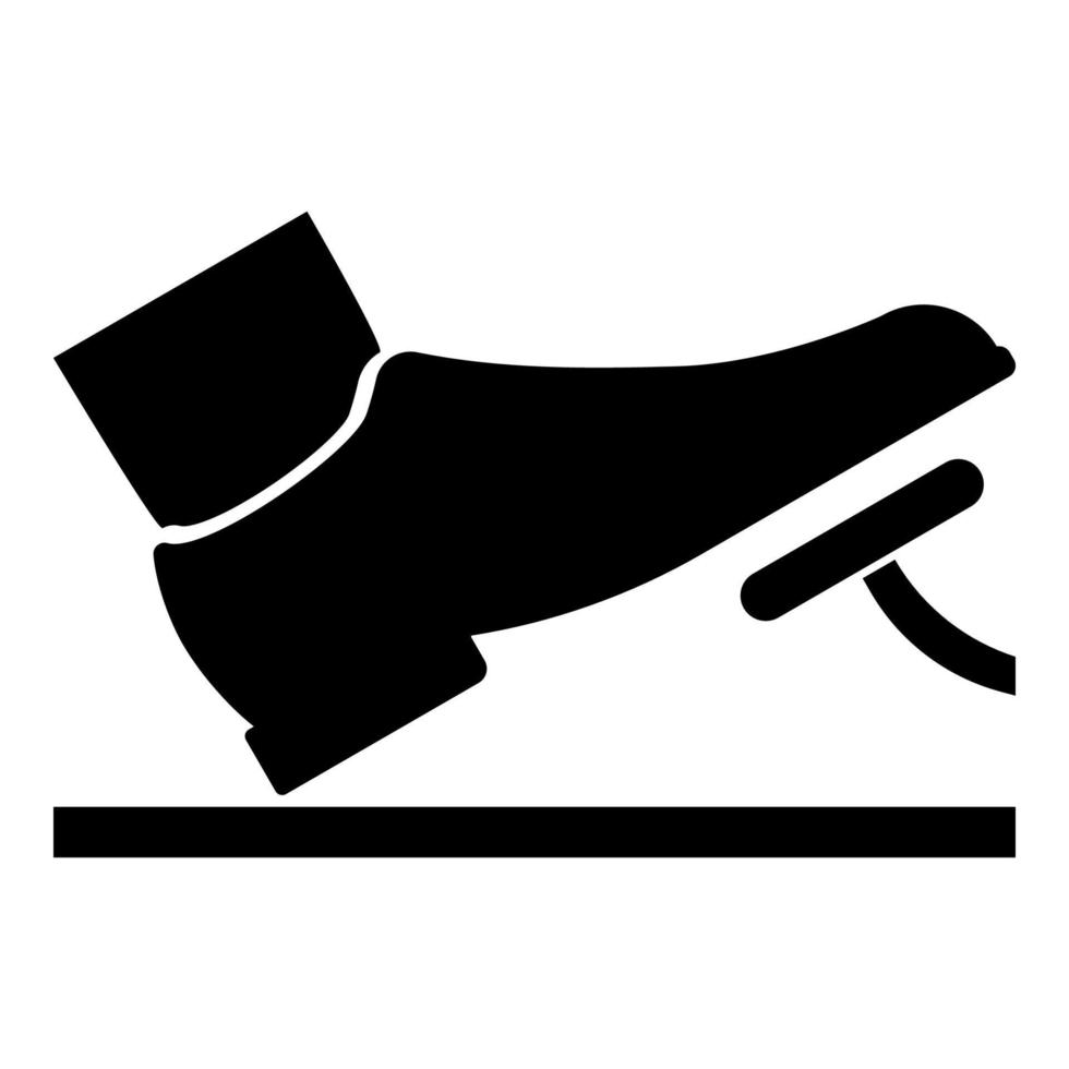 Foot pushing the pedal gas pedal brake pedal auto vector