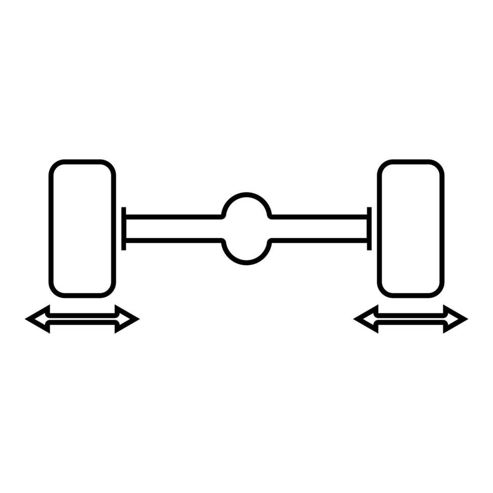 arreglar las ruedas del coche icono del equilibrador de ruedas de la computadora negro vector