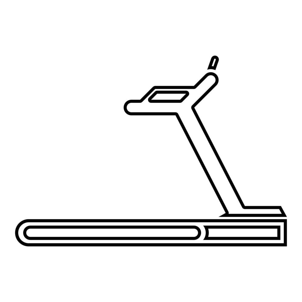 cinta de correr, máquina, icono, negro, color, ilustración vector