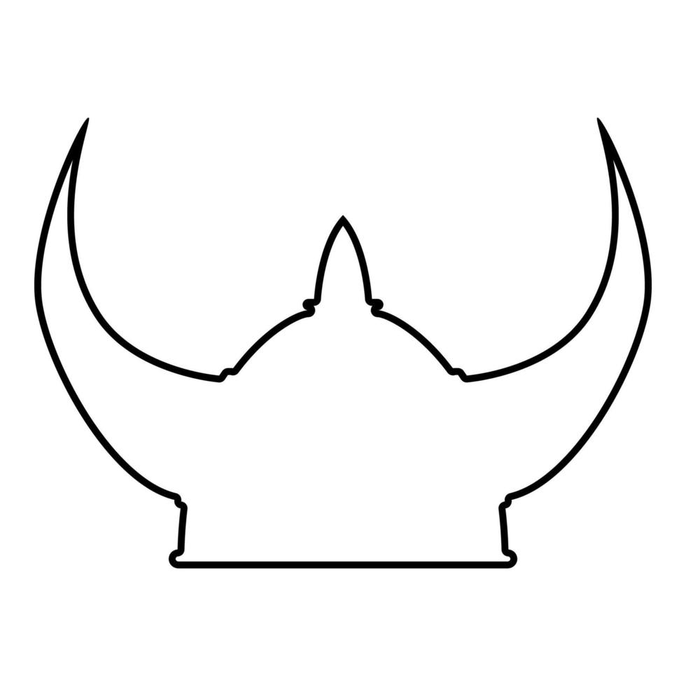 Viking helmet icon black color illustration vector