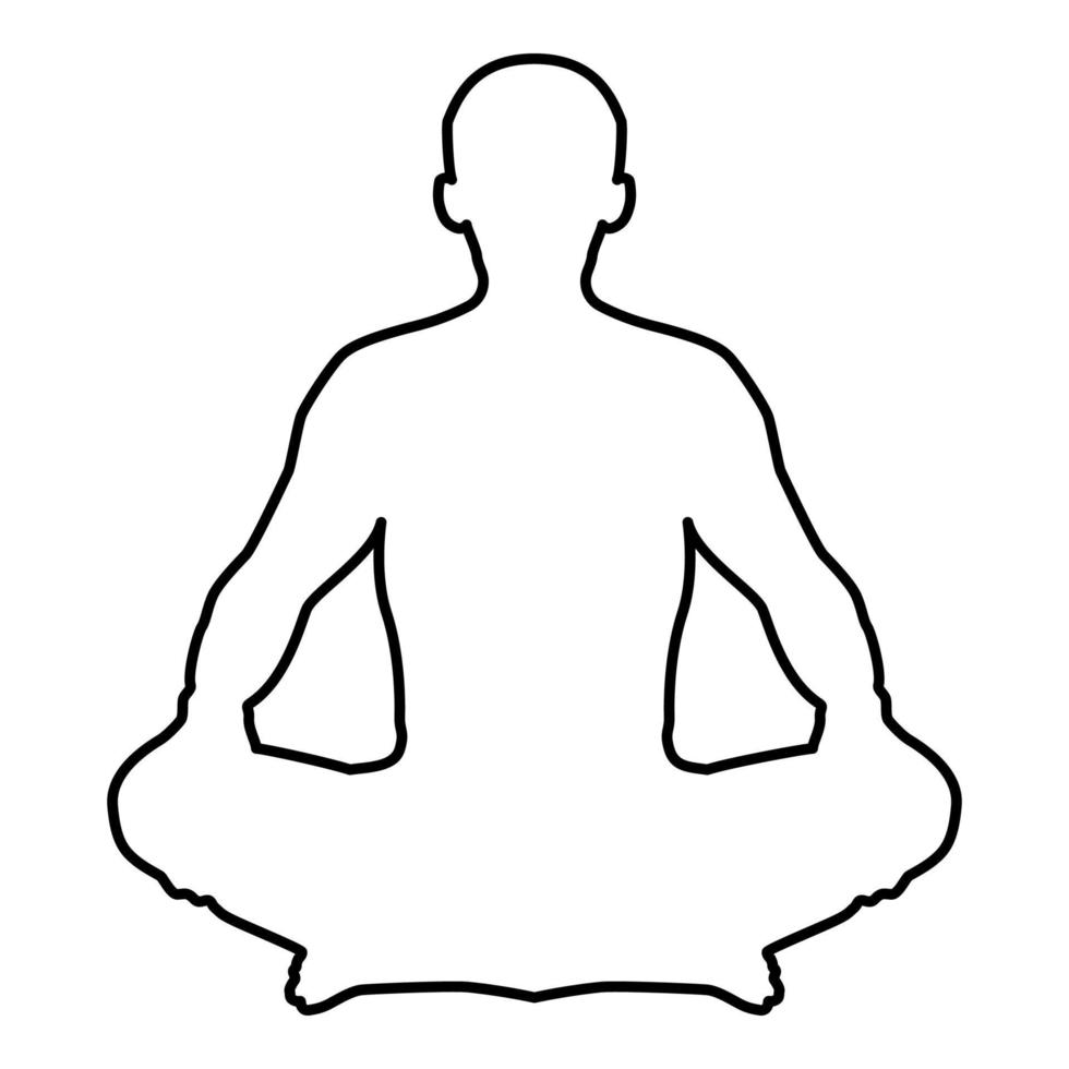 Man in pose lotus Yoga pose Meditation position vector