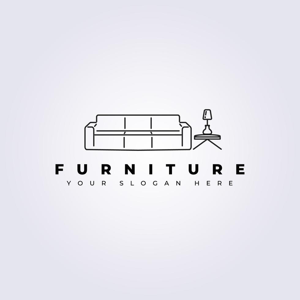 furniture logo vector illustration design, line art furniture logo
