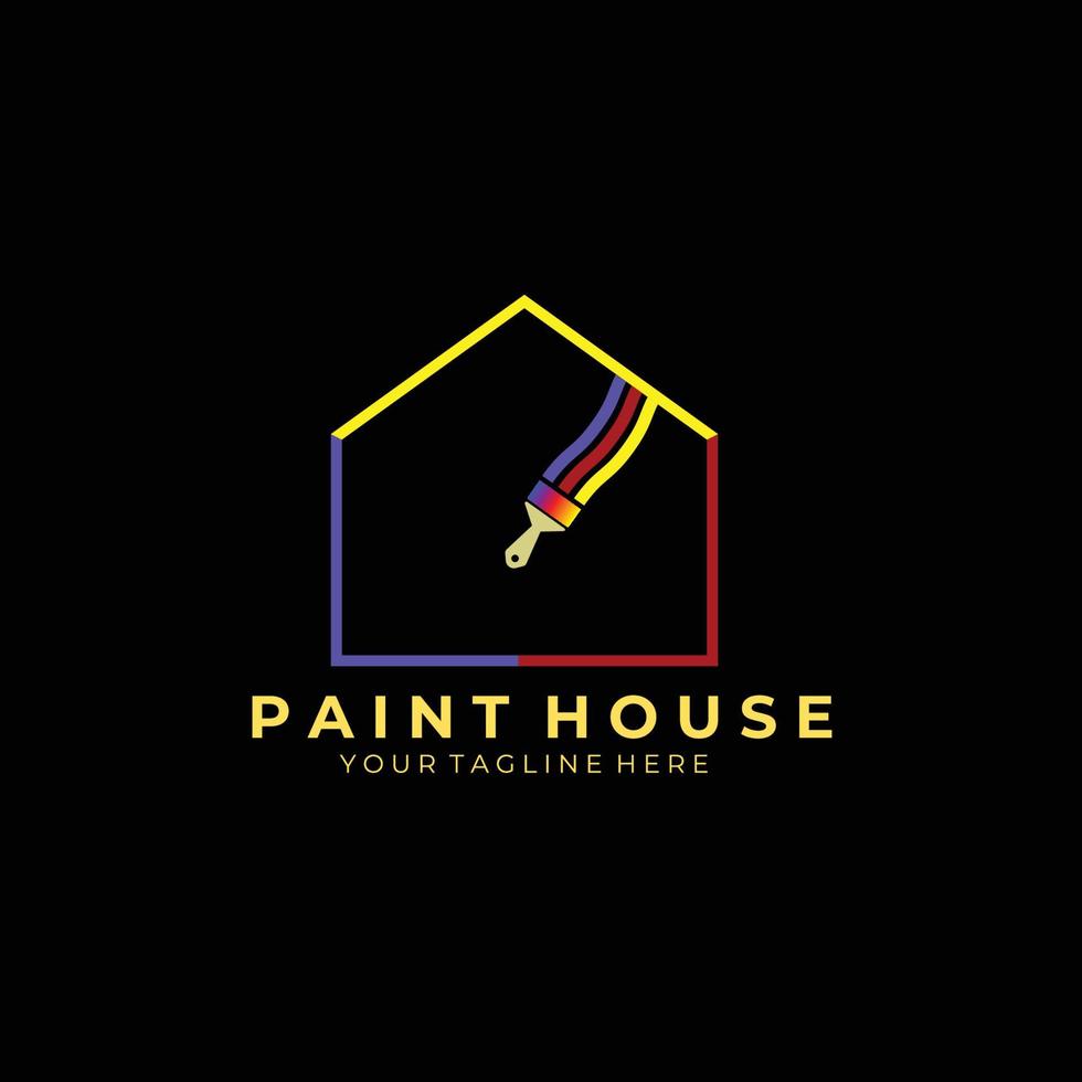 logotipo de la casa de pintura, vector, ilustración, diseño vector