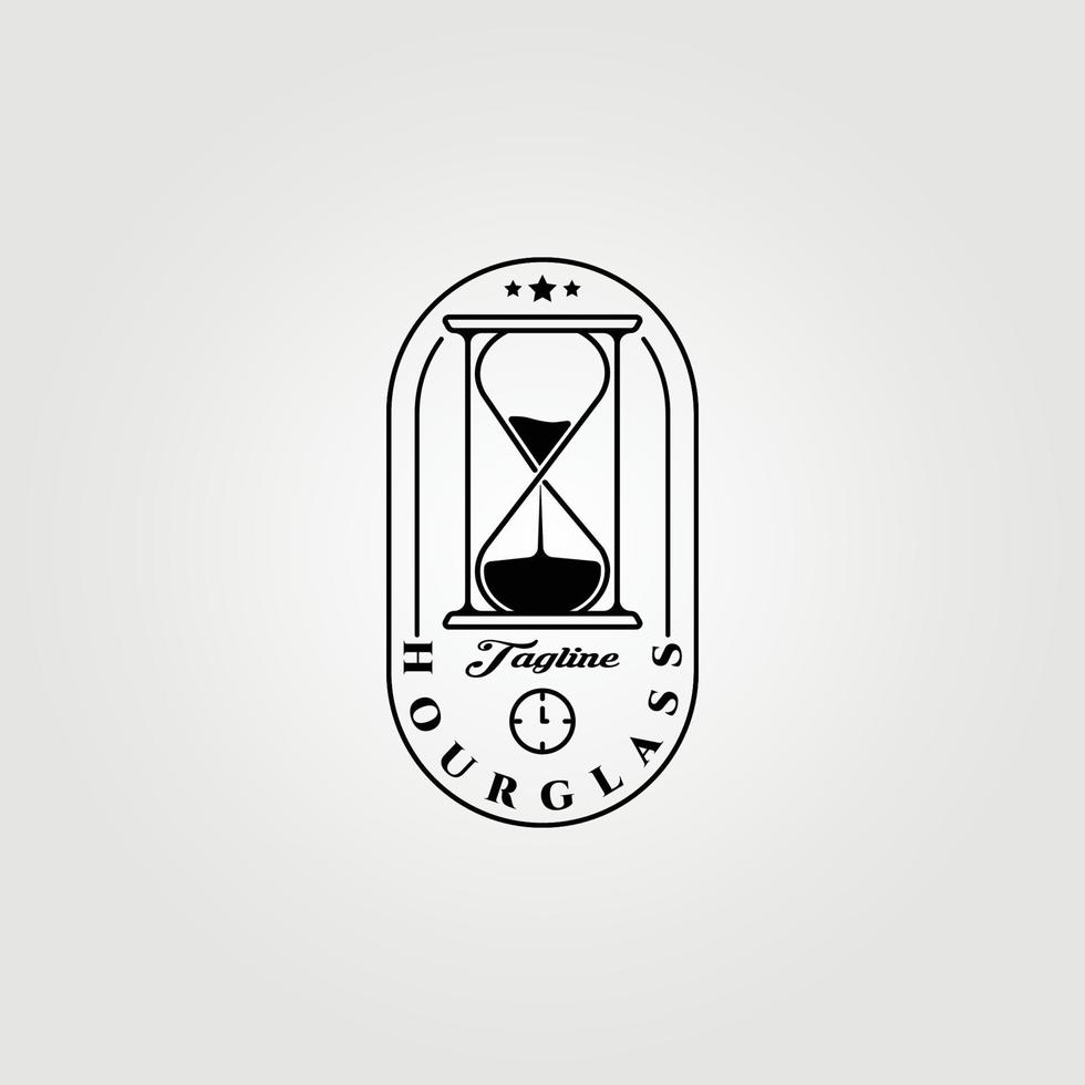 diseño de ilustración de vector de logotipo de reloj de arena, logotipo simple para marca, empresa, tienda, negocio