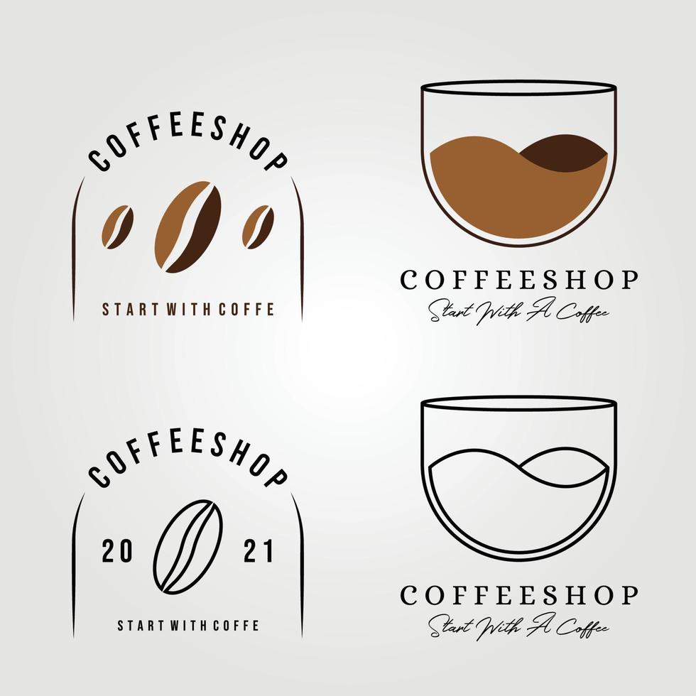 coffee shop bundle set logo vector illustration design graphic