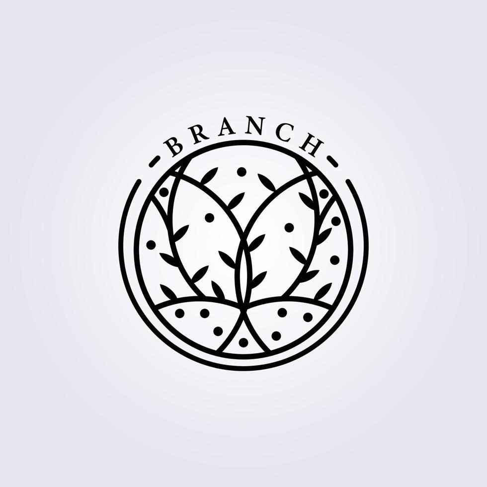 simple vines plant aesthetic logo template vector icon symbol illustration linear design
