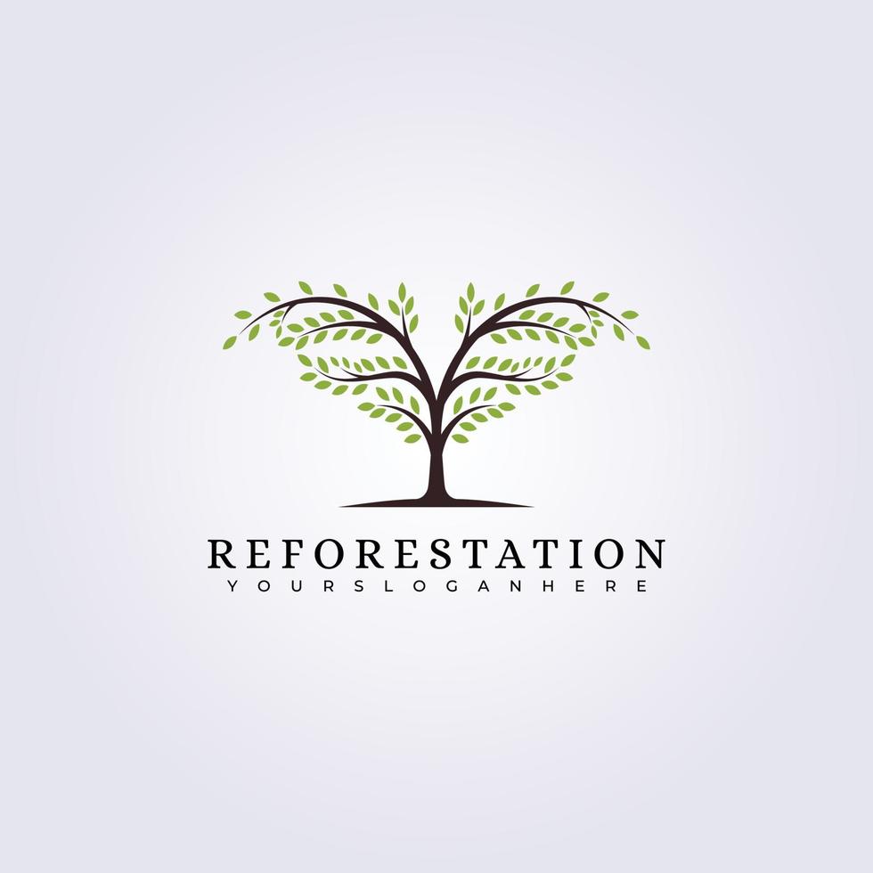reforestation evergreen green forest logo vector illustration design
