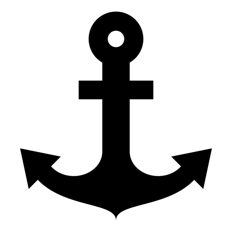 Ship anchor for marine nautical design icon black vector