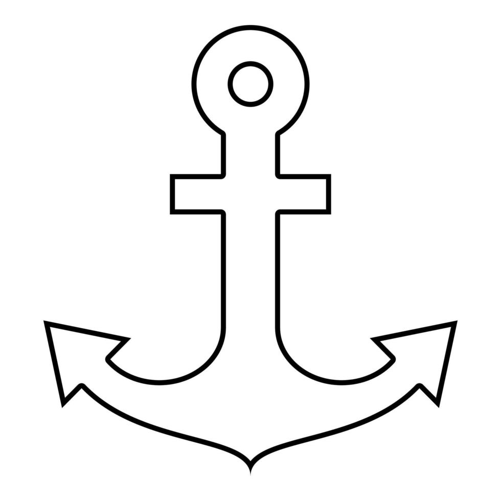 ancla de barco para icono de diseño náutico marino negro vector