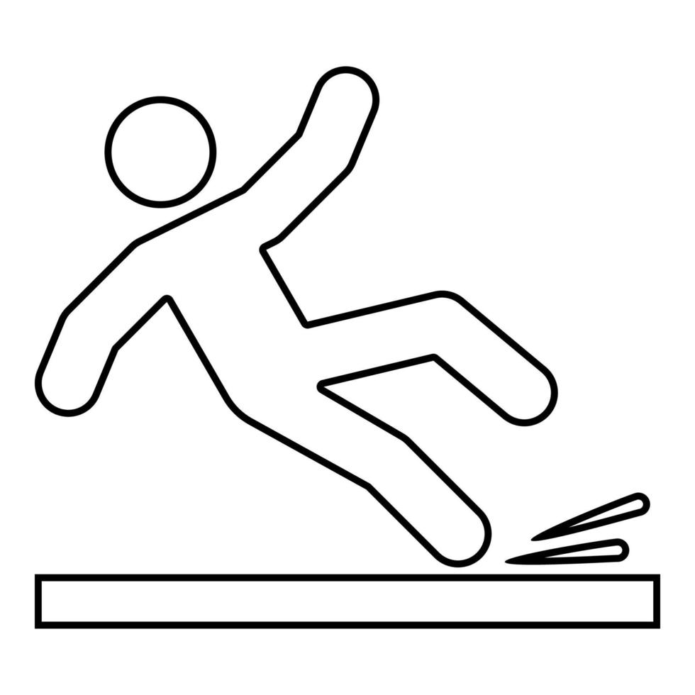 Falling man icon black color illustration outline vector