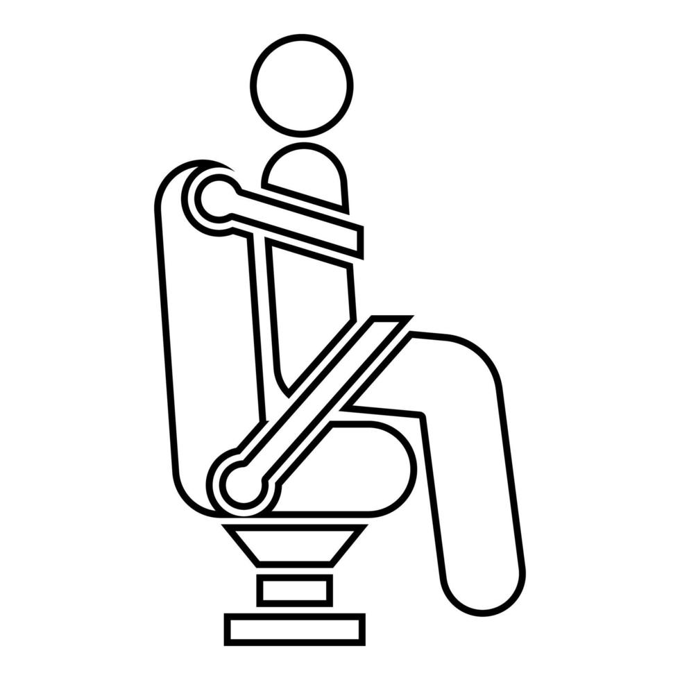 Man on car seat using car belt for safety Human vector