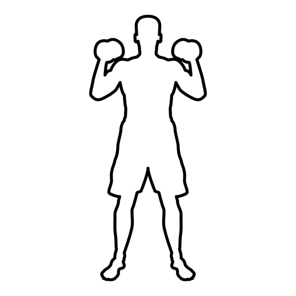 Man doing exercises with dumbbells Sport action vector