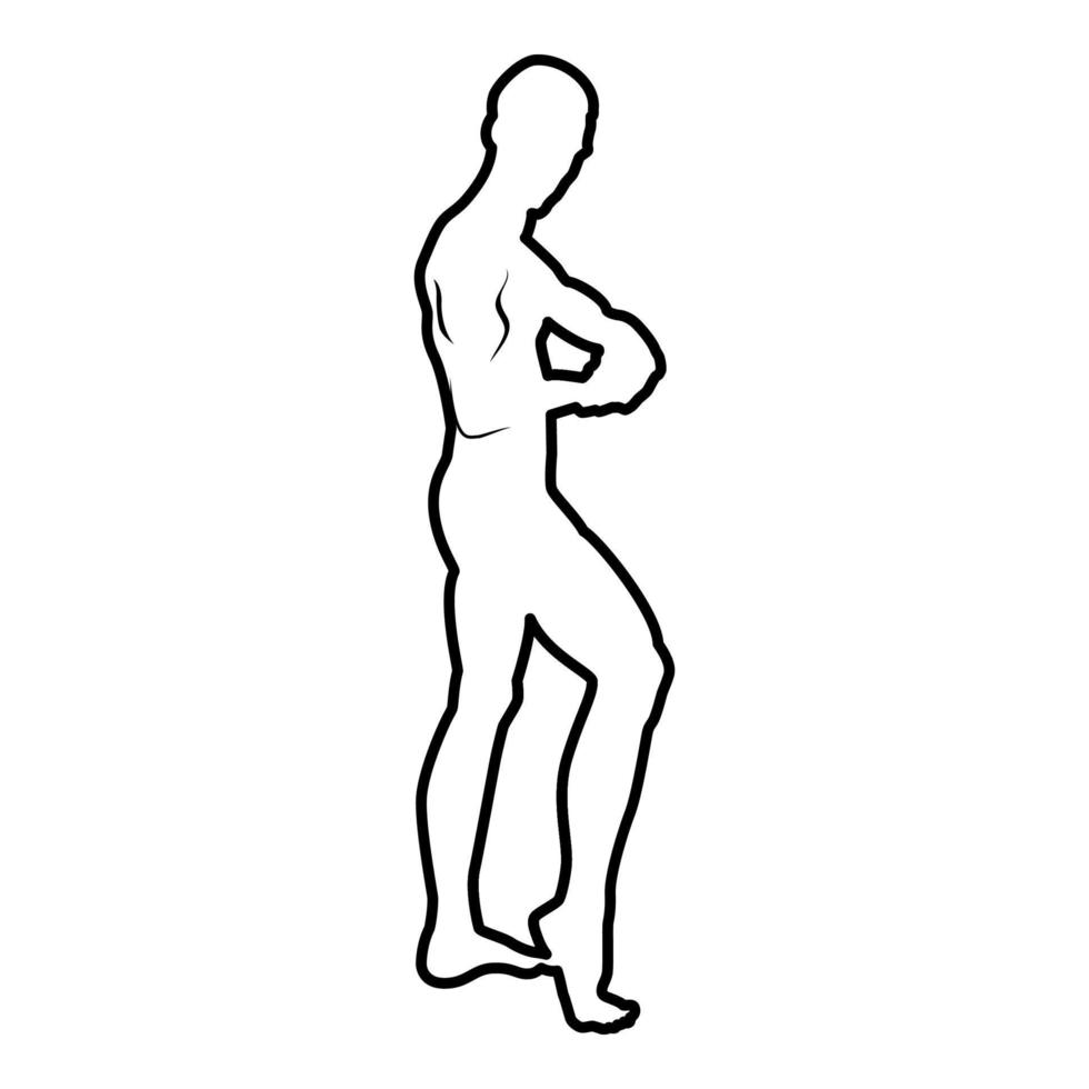 Posing bodybuilder silhouette Bodybuilding vector