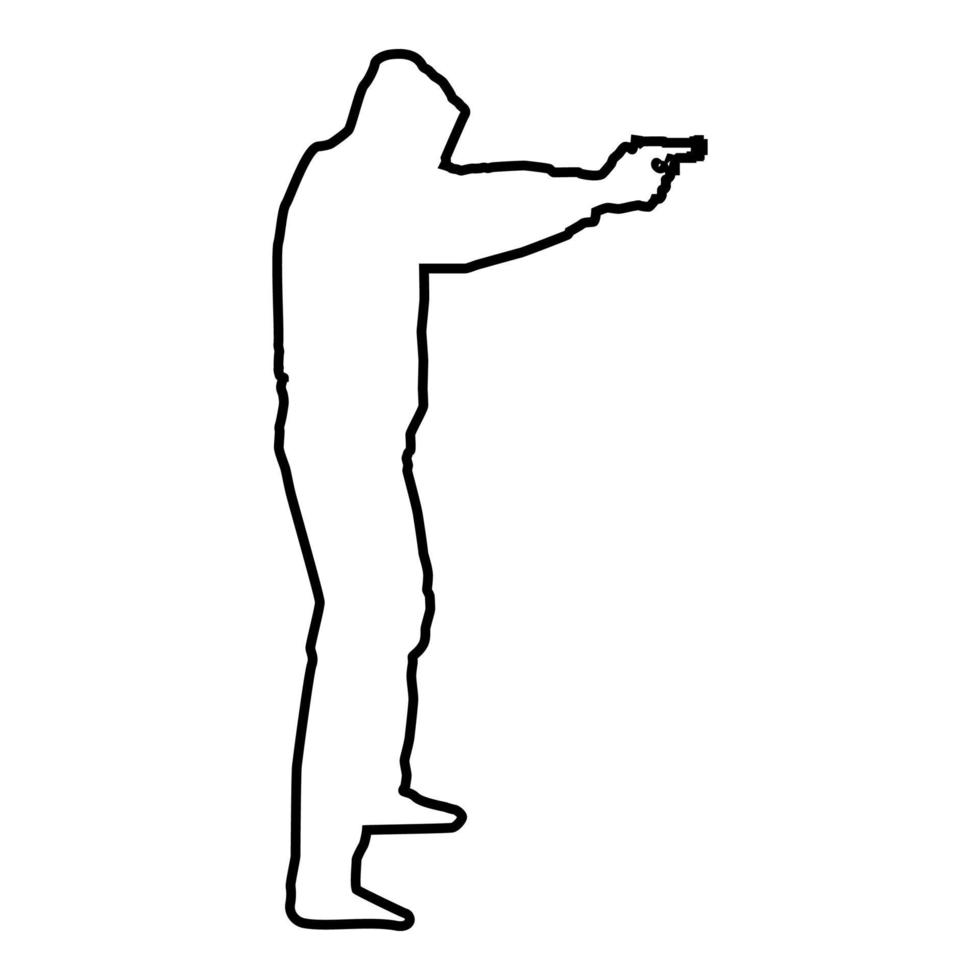 Man in the hood with gun Concept danger vector