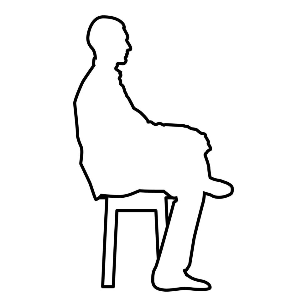 Man sitting pose Young man sits on a chair with vector