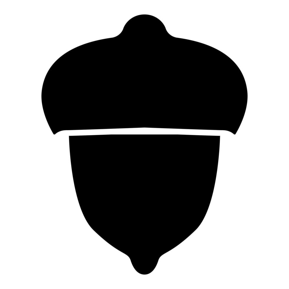 Acorn forest nut icon black color illustration vector