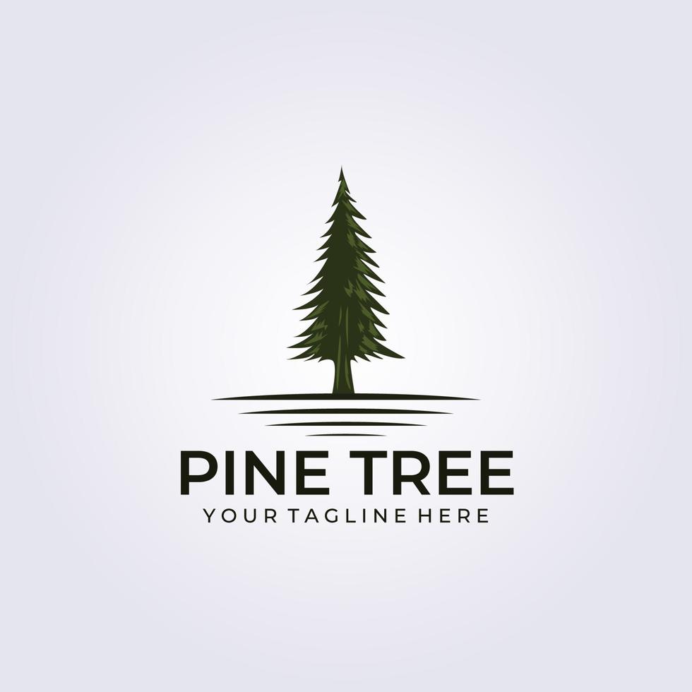 Diseño de ilustración de vector de logotipo de árbol de pino