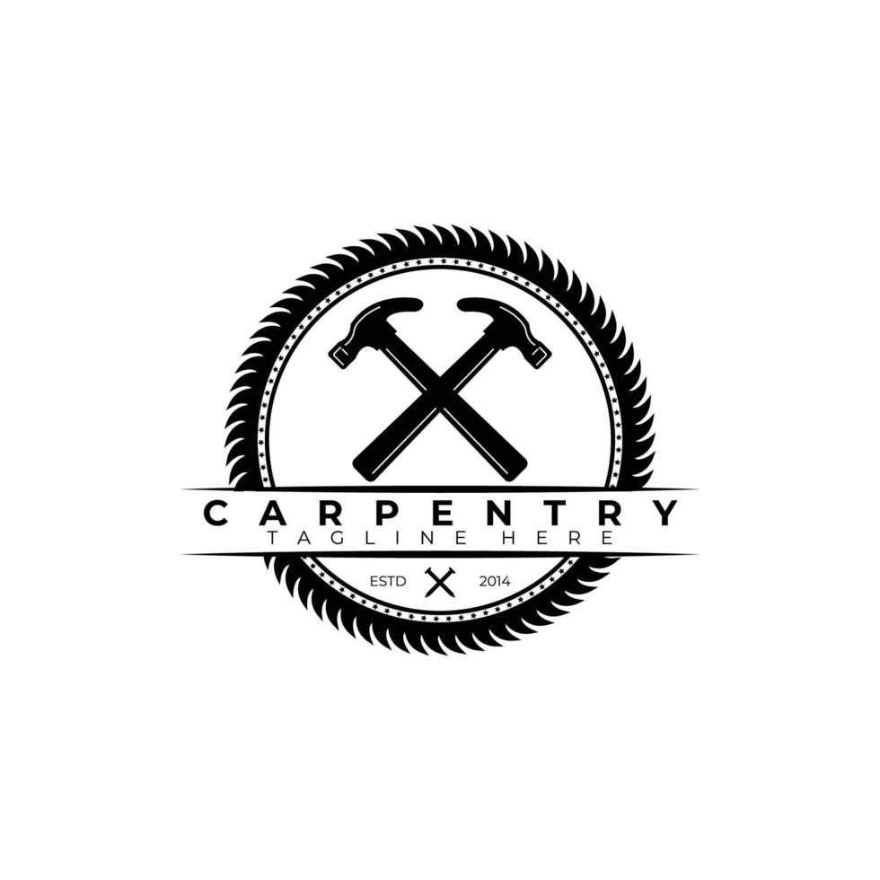 Carpenter Logo vector illustration design, wood worker, workshop, icon, symbol